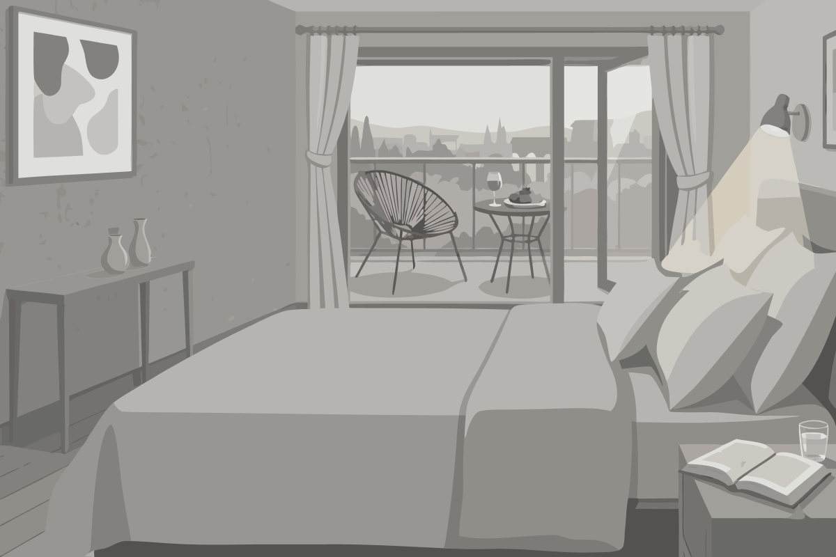 Double Room with Two Double Beds and Bath Tub - Mobility Accessible